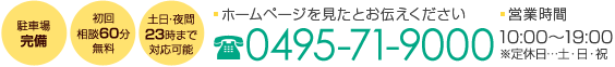 電話番号 0495-71-9000